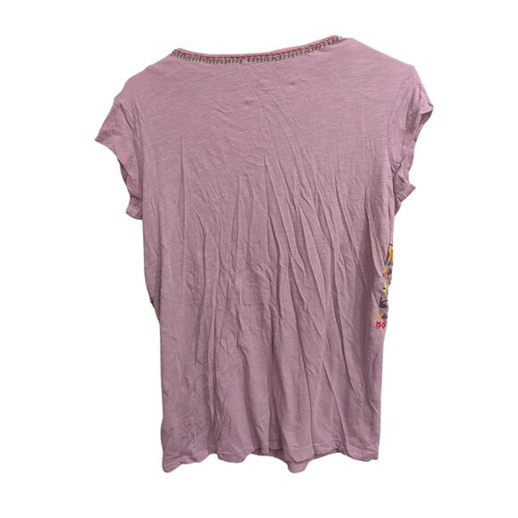 Pretty purple cotton sleeveless shell/tank w/ embroidery & beads by Sundance XL - Picture 4 of 7